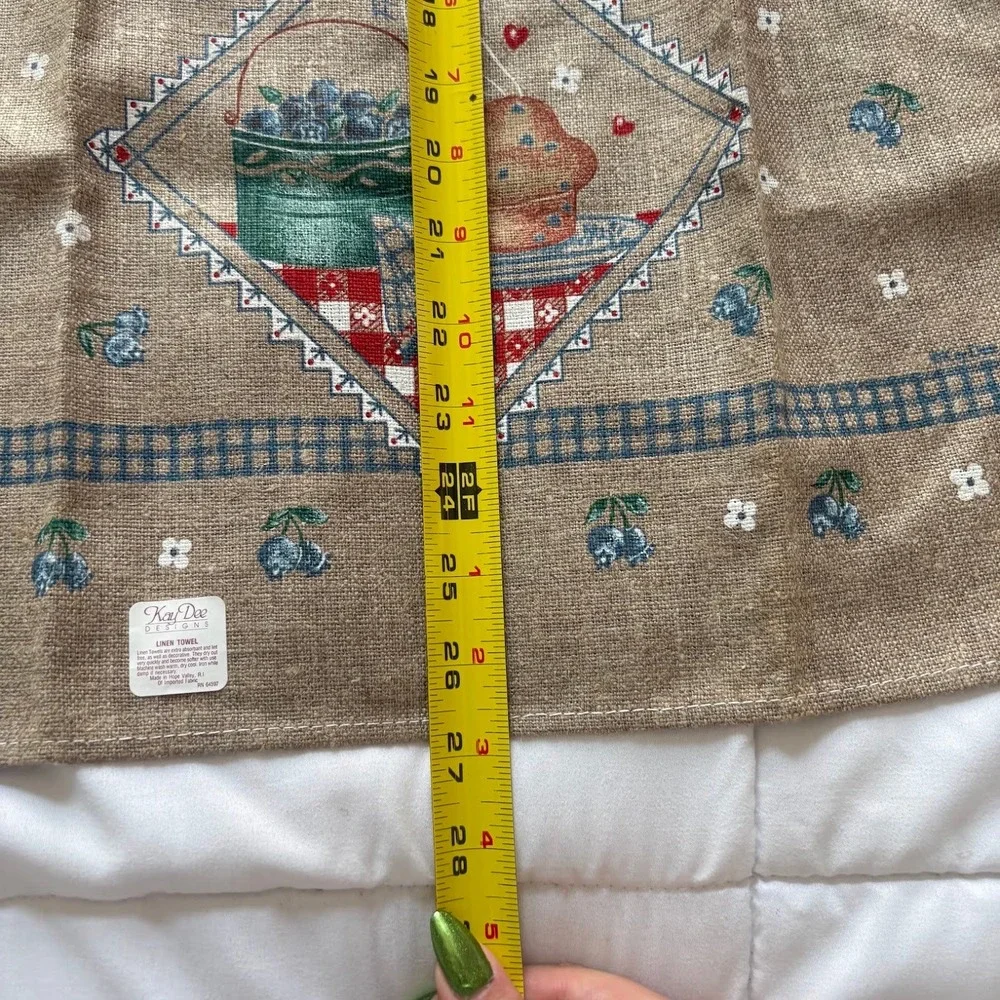 NWT VTG Kay Dee Blueberry Patch Linen Towel Farmhouse Cottagecore Kitchen Decor